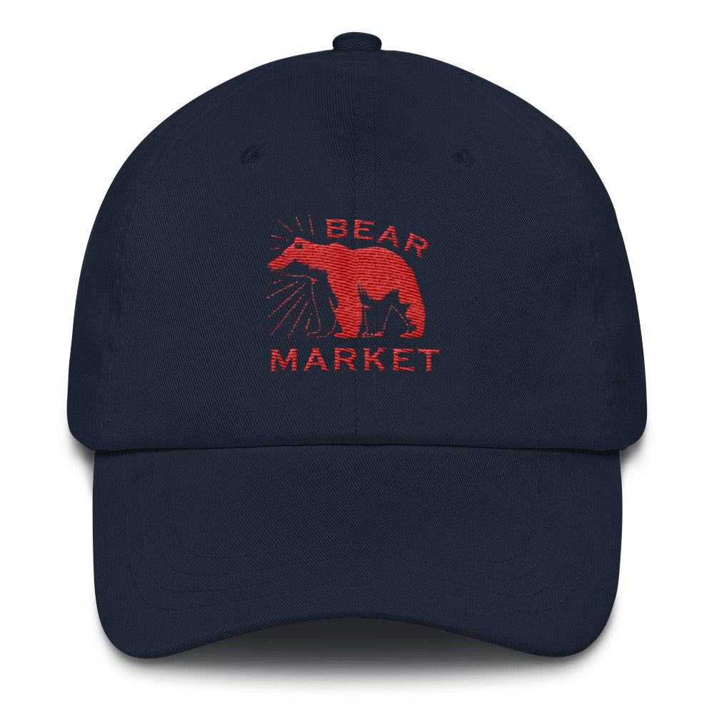Buy navy Dad hat/ Bear Market
