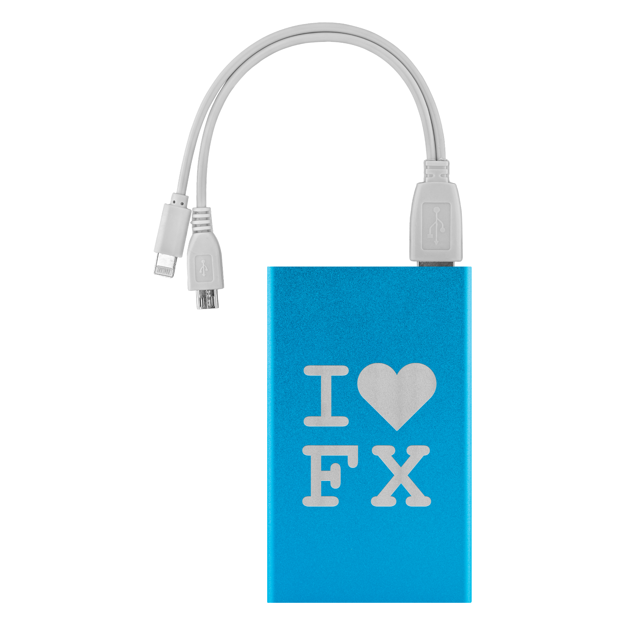 Buy light-blue Power Bank / I Love FX