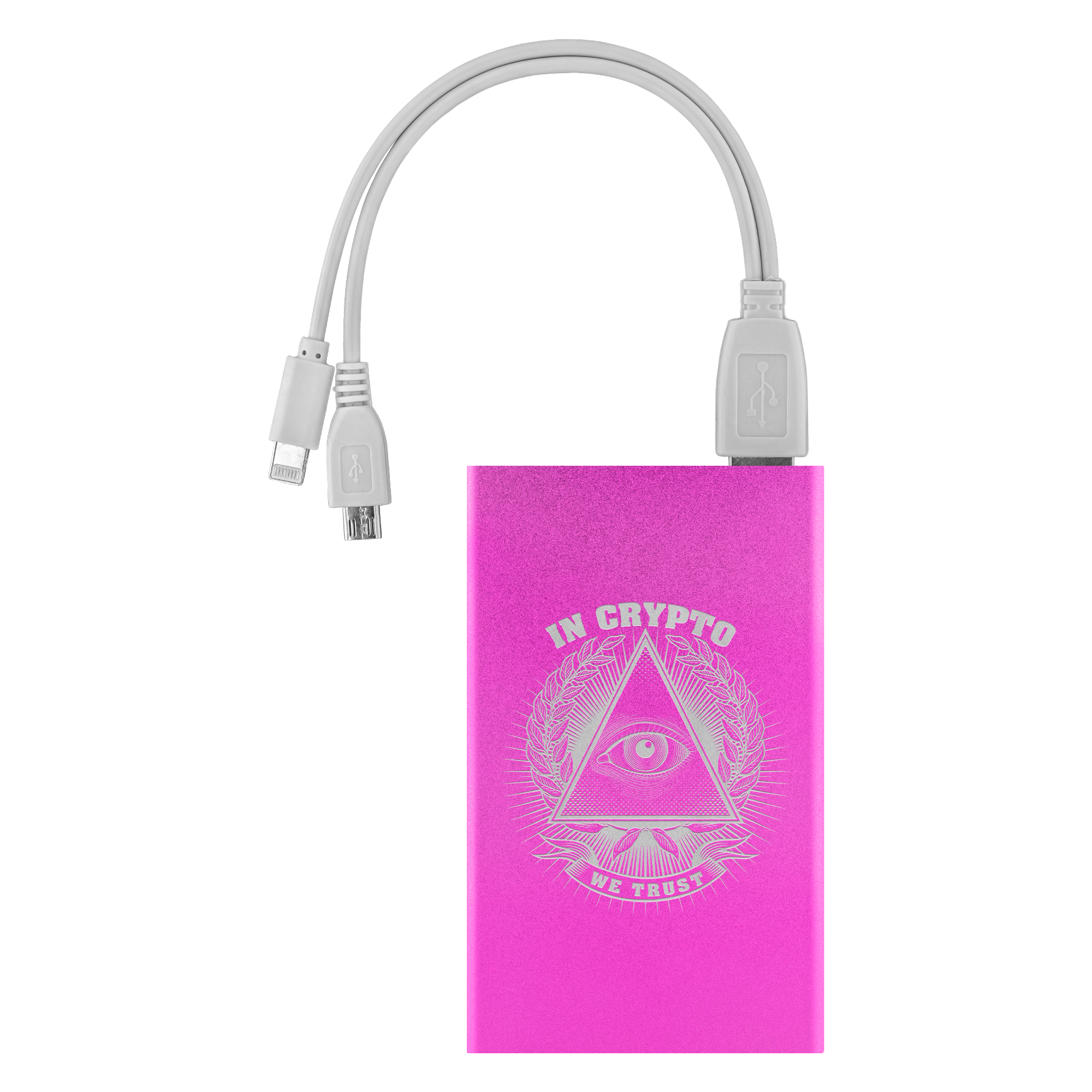 Buy pink Power Bank - In Crypto We Trust