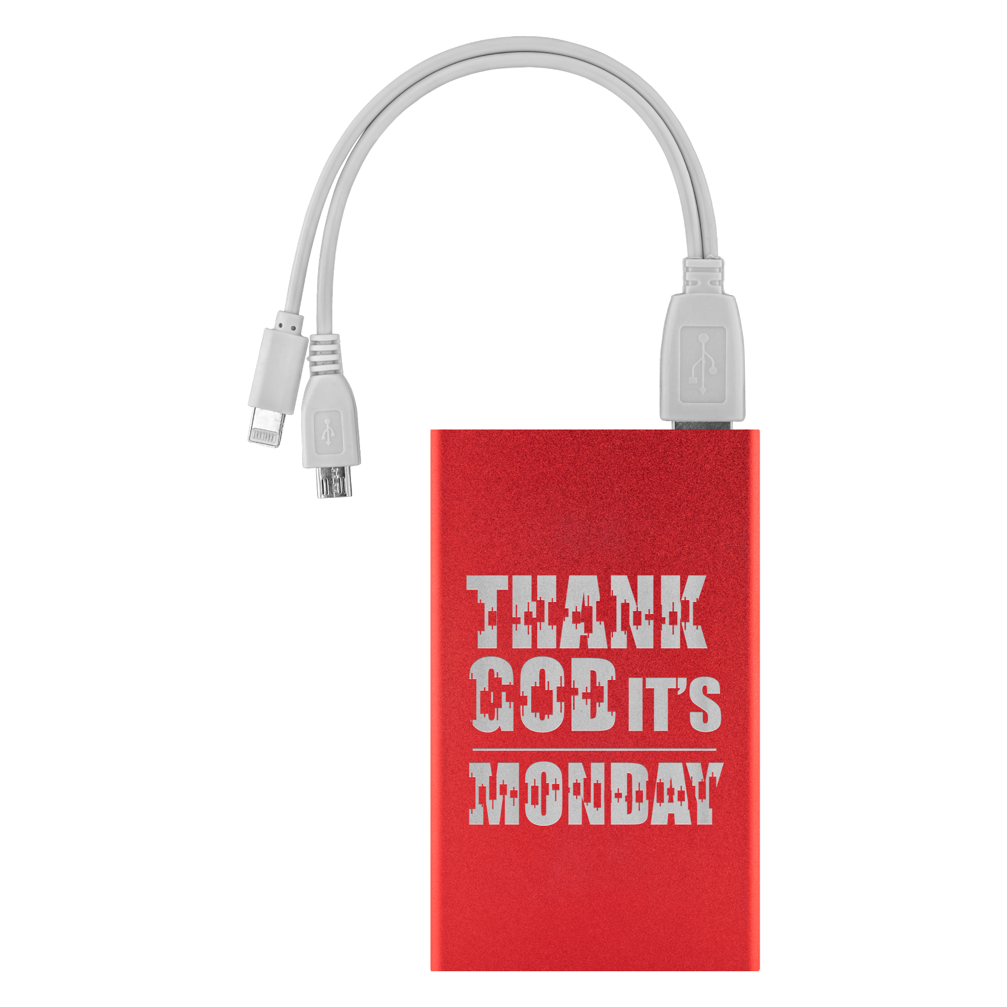 Buy red Power Banks - Thank God It&#39;s Monday