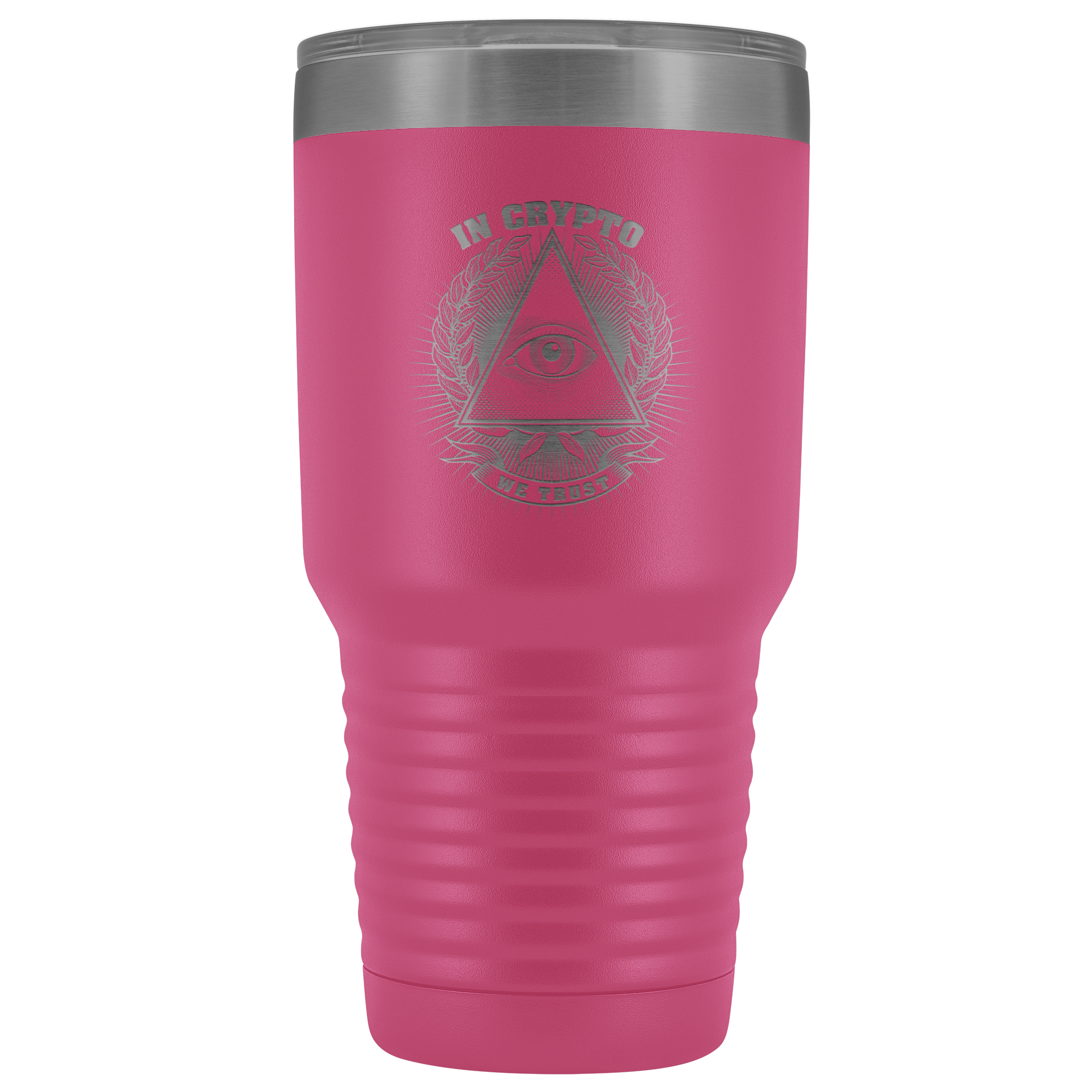 Buy pink 30 Ounce Vacuum Tumbler - In Crypto We Trust