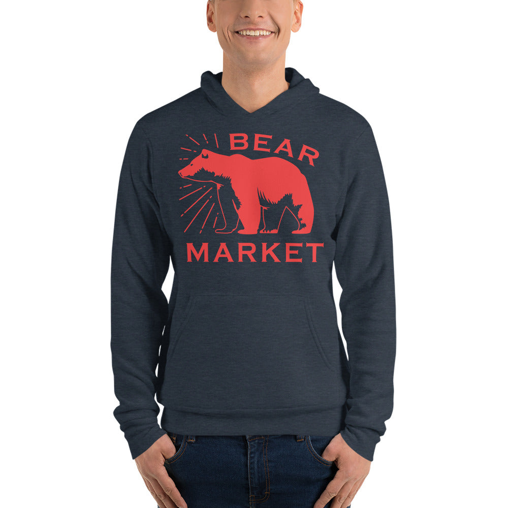 Buy heather-navy Unisex hoodie/ Bear Market