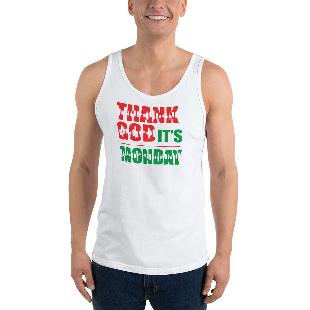 Comprar blanco Camiseta sin mangas unisex - Gracias a Dios es lunes