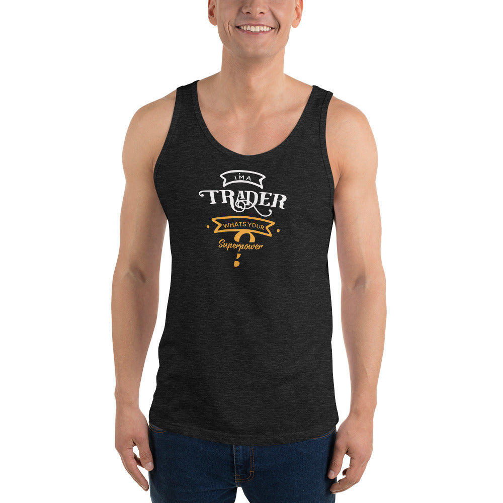 Buy charcoal-black-triblend Unisex  Tank Top/ Superpower