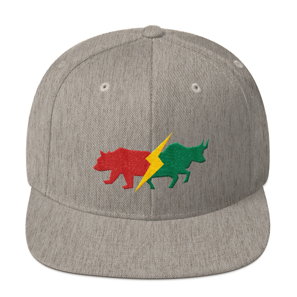Buy heather-grey Snapback Hat - Bear &amp; Bull