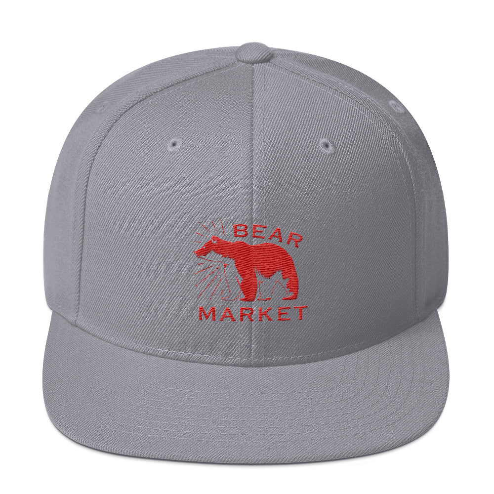 Buy silver Snapback Hat/ Bear Market
