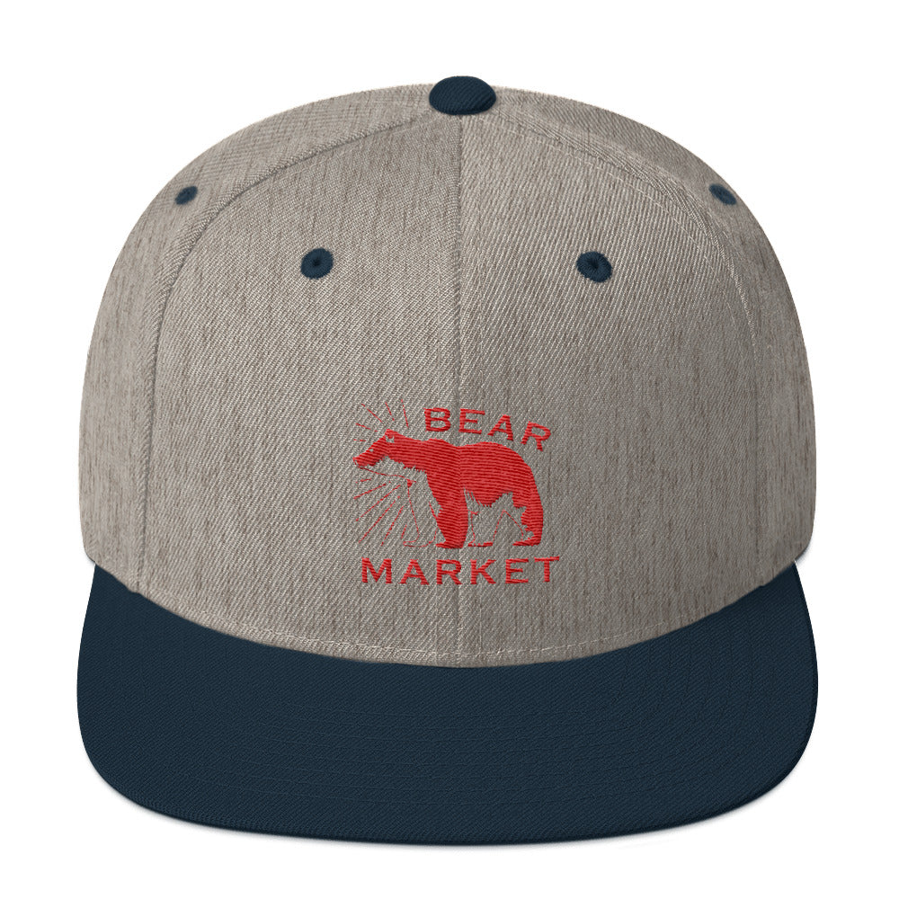 Buy heather-grey-navy Snapback Hat/ Bear Market