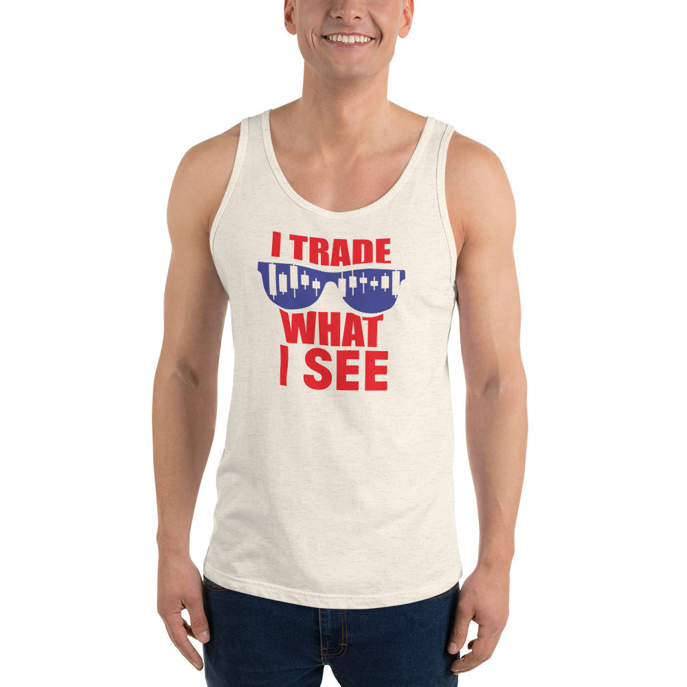 Buy oatmeal-triblend Unisex  Tank Top - Trade What I See