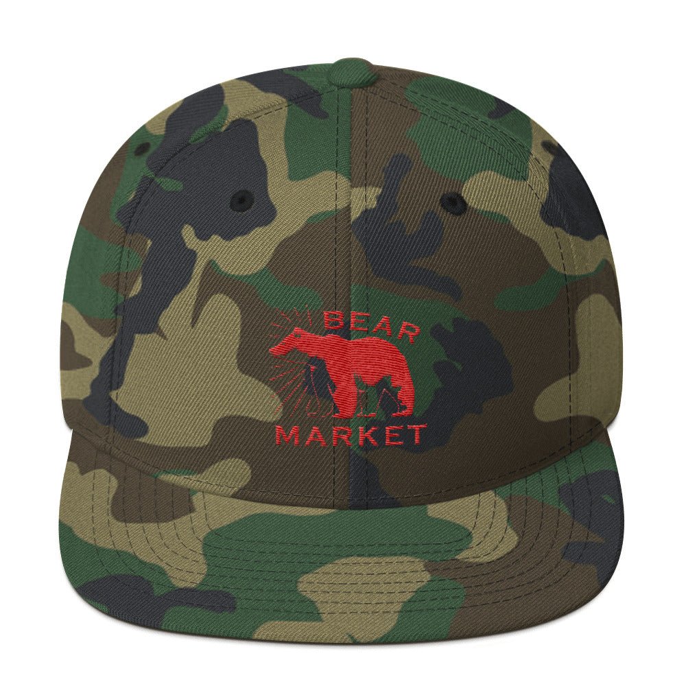 Buy green-camo Snapback Hat/ Bear Market