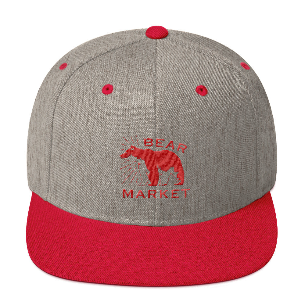 Buy heather-grey-red Snapback Hat/ Bear Market
