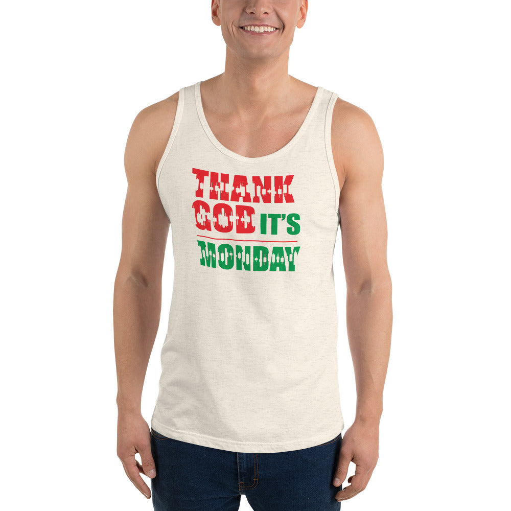 Comprar triblend-de-avena Camiseta sin mangas unisex - Gracias a Dios es lunes