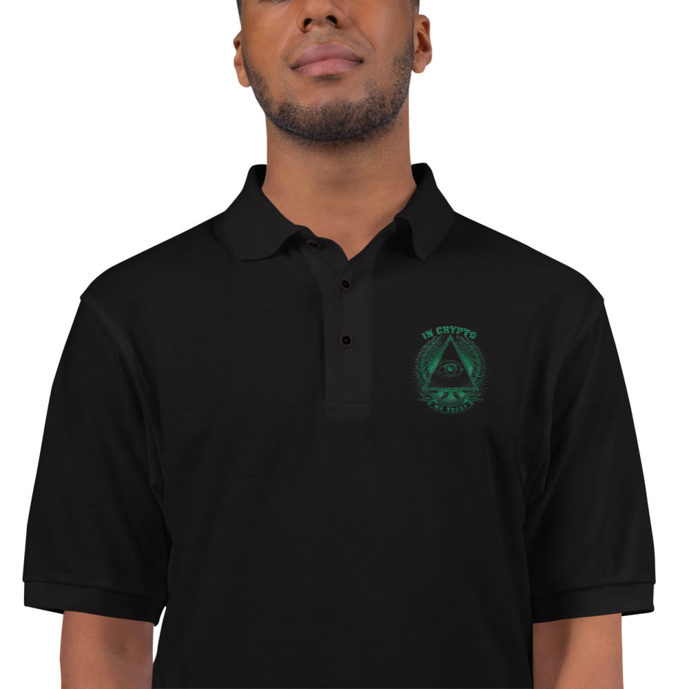 Embroidered Polo Shirt - In Crypto We Trust - 0