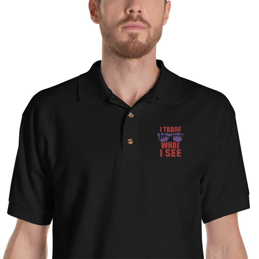 Buy black Embroidered Polo Shirt - Trade What I See