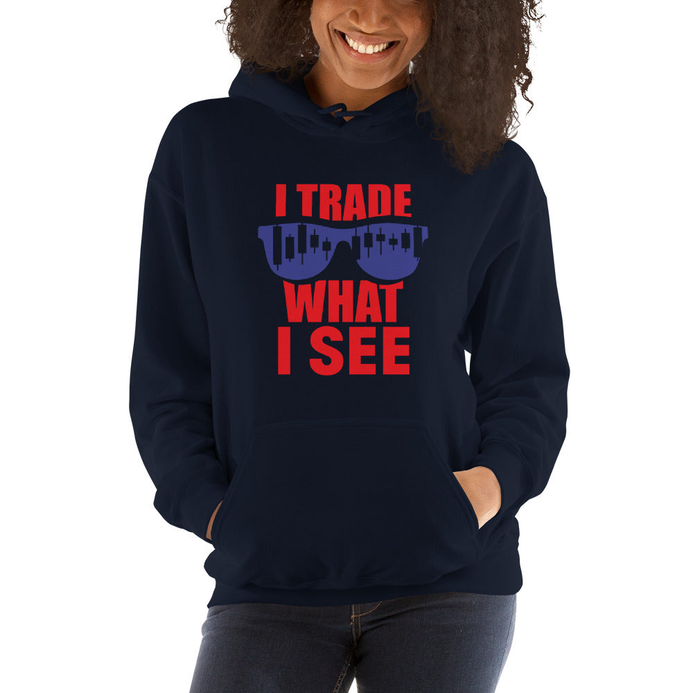 Buy navy Hooded Sweatshirt - Trade What I See