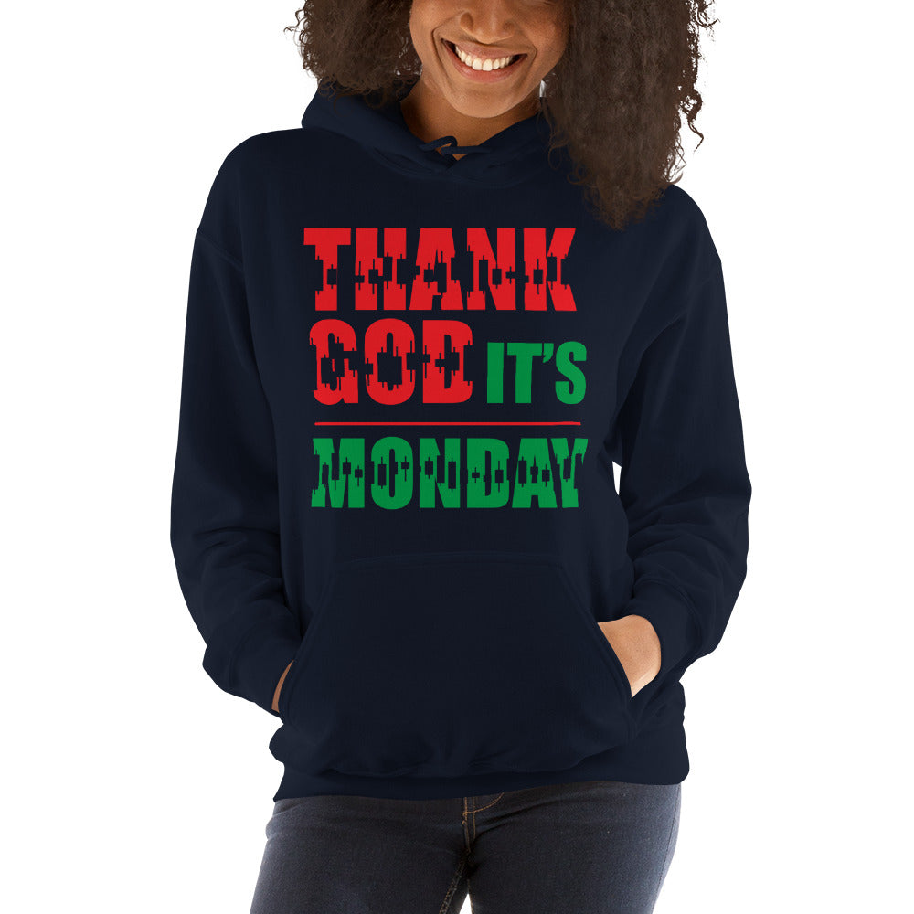 Buy navy Hooded Sweatshirt - Thank God It&#39;s Monday