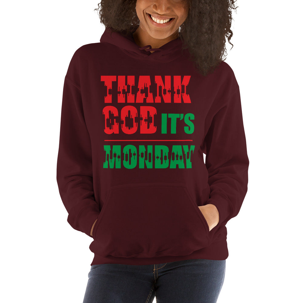 Buy maroon Hooded Sweatshirt - Thank God It&#39;s Monday