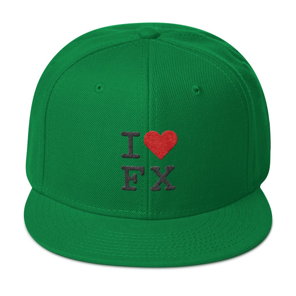 Buy kelly-green Snapback Hat - I Love FX