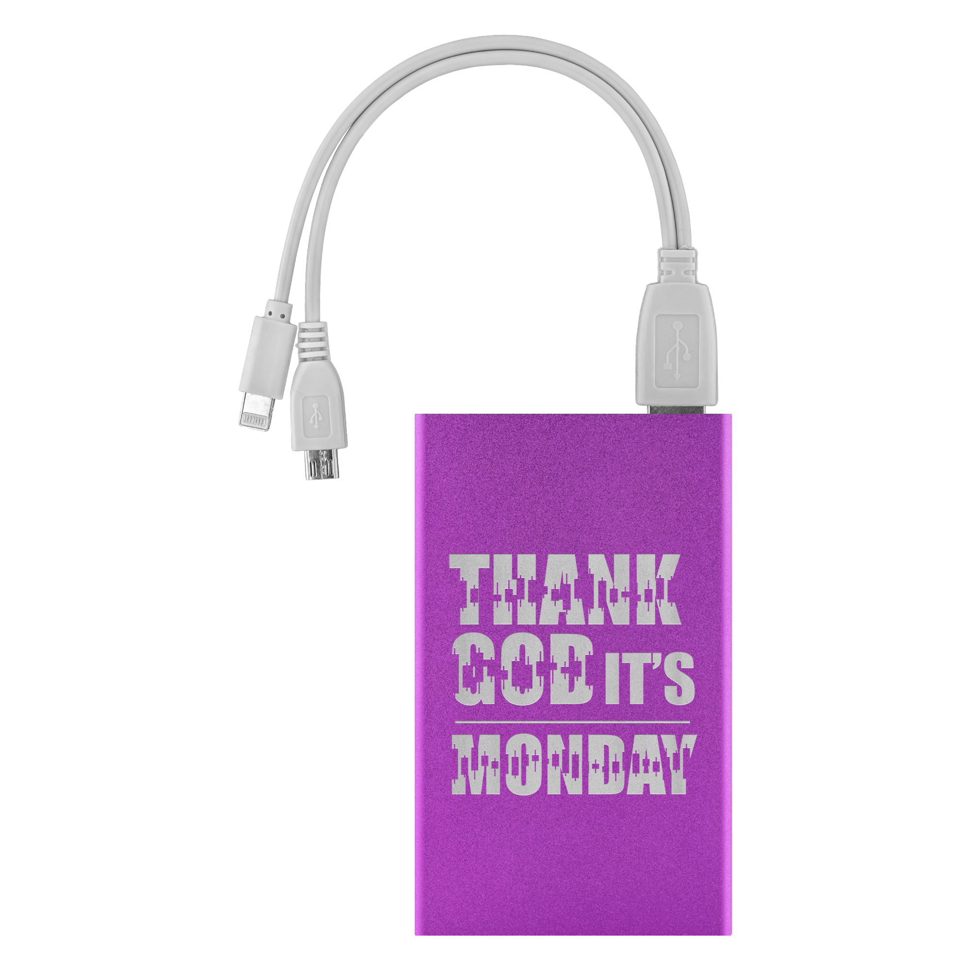 Buy purple Power Banks - Thank God It&#39;s Monday